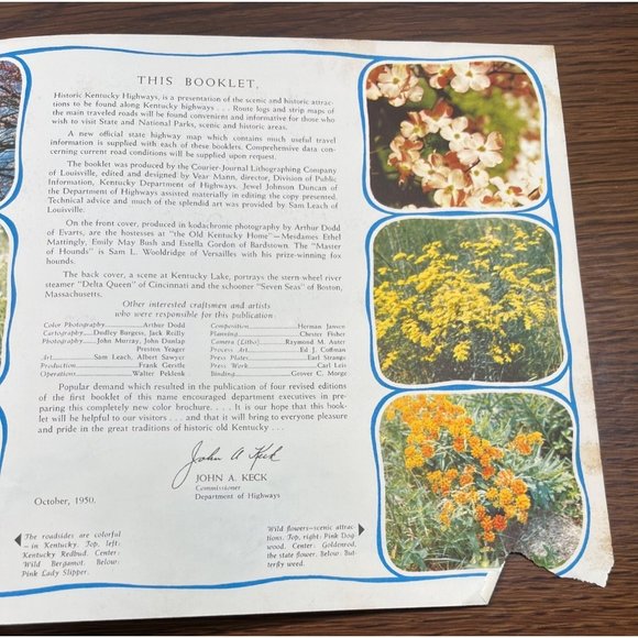 Vintage Official 1950 Kentucky Highways Road Map Photo Booklet Dept of Highways - Picture 5 of 9